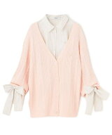 【SALE／50%OFF】Mi-je シャツ&ニットカーディガンセット ナルミヤオンライン トップス アンサンブル ホ…