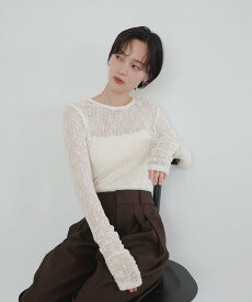 LIAN シアーレースバックオープントップス リアン トップス カットソー・Tシャツ ブラウン ブラック ホワイト ワインレッド【送料無料】