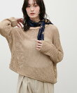 メッシュ金釦サイド開きニットプルオーバー