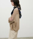 メッシュ金釦サイド開きニットプルオーバー