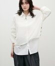 メッシュ金釦サイド開きニットプルオーバー