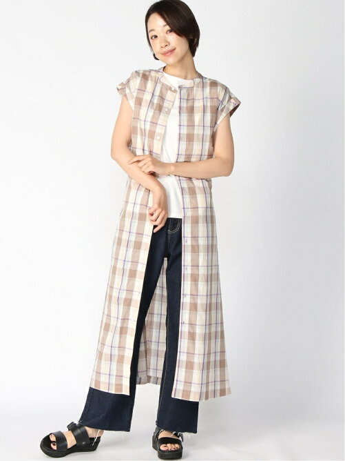 Te Chichi Techichi Terrasse 綿麻マドラスチェック前開きワンピース Rakuten Fashion 楽天ファッション 旧楽天ブランドアベニュー Db84