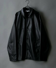 【SALE／12%OFF】SITRY コート メンズ オーバーサイズ フェイクレザー カーコート シトリー ジャケット・アウター その他のジャケット・アウター ブラック【送料無料】