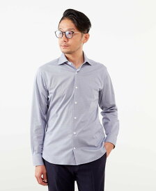 MEN'S MELROSE HITOYOSHI Wネーム プレミアムプリントジャージワイドカラーシャツ メンズメルローズ トップス シャツ・ブラウス ホワイト ブルー【送料無料】