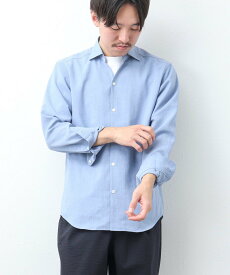 【SALE／45%OFF】NOLLEY'S goodman リネンライク スキッパーシャツ ノーリーズ トップス シャツ・ブラウス ホワイト ブルー【送料無料】