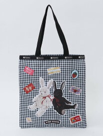 PINK HOUSE 【 LeSportsac * PINK HOUSE 】LARGE EMERALD TOTE PH Gingham Check Rabbits ピンクハウス バッグ トートバッグ ブラック【送料無料】