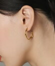 【 金属アレルギー対応 】 ツイストフープピアス サージカルステンレス