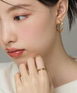 【 金属アレルギー対応 】 ツイストフープピアス サージカルステンレス