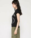 ブラックキャットプリントTシャツ