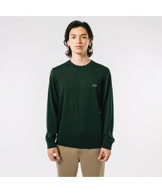 【SALE／20%OFF】LACOSTE ウォッシャブルウールクルーネックニットセーター ラコステ トップス ニット グリーン ブラック ネイビー ブラウン グレー【送料無料】