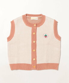 【SALE／20%OFF】aimoha KIDS 【aimoha-KIDS-】韓国子供服 前あきかわいいニットベスト アイモハ トップス ベスト・ジレ ホワイト グレー ピンク【送料無料】