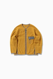 and wander wool fleece cardigan アンドワンダー ジャケット・アウター その他のジャケット・アウター ブラック ブラウン【送料無料】