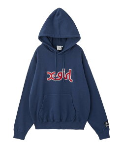 �ySALE�^30%OFF�zX-girl MILLS LOGO LAYERED PATCH SWEAT HOODIE �G�b�N�X�K�[�� �g�b�v�X �X�E�F�b�g�E�g���[�i�[ �l�C�r�[ �u���b�N�y���������z