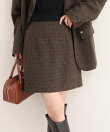 《セットアップ対応》ツィードチェックミニスカート