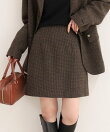 《セットアップ対応》ツィードチェックミニスカート