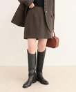 《セットアップ対応》ツィードチェックミニスカート