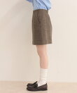 《セットアップ対応》ツィードチェックミニスカート