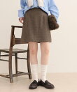 《セットアップ対応》ツィードチェックミニスカート