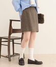 《セットアップ対応》ツィードチェックミニスカート