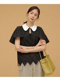 【SALE／70%OFF】NANO universe LB.03/アイレットラウンドカラーブラウス ナノユニバース トップス シャツ・ブラウス ホワイト ブラック【送料無料】