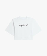 agnes b. FEMME ロゴ コットン 5分袖 Tシャツ "Yoko" アニエスベー トップス カットソー・Tシャツ ホワイ…