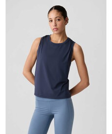 【SALE／40%OFF】GAP (W)GapFit 起毛ジャージー マッスルタンクトップ ギャップ トップス ノースリーブ・タンクトップ ネイビー ブラック