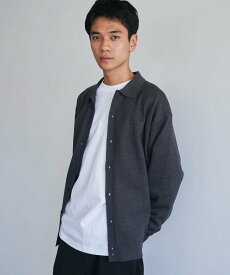 URBAN RESEARCH DOORS 『XLサイズ/WEB限定/仁村紗和さん着用』『UR TECH 200日ニット』シャツ カーディガン アーバンリサーチドアーズ トップス カーディガン イエロー グレー ブラウン【送料無料】