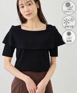 【SALE／20%OFF】ROPE' PICNIC 八方映えニット ハーフスリーブケープニットプルオーバー/UVカット・接触…