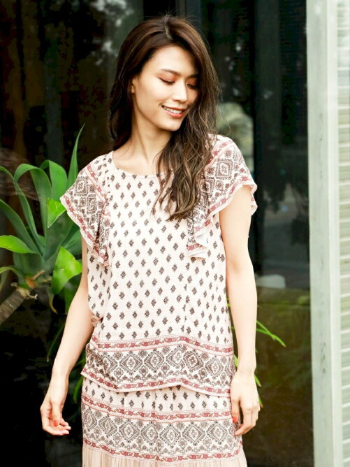 Bayflow W Bohoプリントブラウス Rakuten Fashion 楽天ファッション 旧楽天ブランドアベニュー Be7387