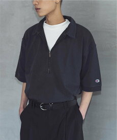 monkey time BEAUTY&YOUTH UNITED ARROWS ＜Champion * monkey time＞ ピグメント ジップ ポロシャツ ビューティー＆ユース　ユナイテッドアローズ トップス ポロシャツ ブラック ホワイト【送料無料】