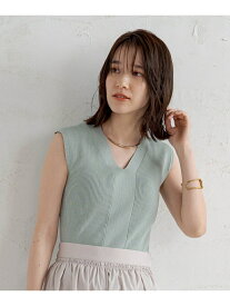 【SALE／70%OFF】PAL GROUP OUTLET 【Loungedress】ノースリVニット パル グループ アウトレット ニット 長袖ニット グリーン ホワイト ベージュ ブラウン ブラック【送料無料】