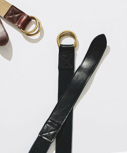 BEAMS PLUS ARTS & CRAFTS / AGING W RING COMBI BELT �r�[���X ���� �t�@�b�V�����G�� �x���g �u���b�N �u���E�� �x�[�W���y���������z