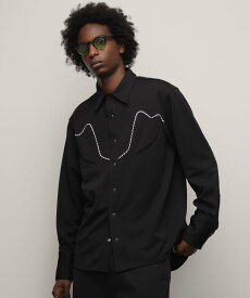 Schott JERSEY WESTERN SHIRT/ジャージ ウエスタン シャツ ショット トップス シャツ・ブラウス ブラック ホワイト ネイビー【送料無料】