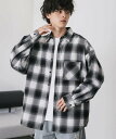 【SALE／32%OFF】Rocky Monroe 新色追加 オーバーサイズレギュラーカラー長袖ネルシャツ (チェック柄 無地) ロッキー…