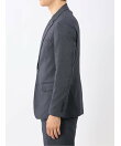 クロスストレッチ スリムフィット 2ボタンジャケット デニム調紺(セットアップ可能)