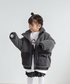 LOWRYS FARM エアサーマルボアブルゾン ローリーズファーム ジャケット・アウター ブルゾン・ジャンパー グレー ホワイト ブラウン【送料無料】