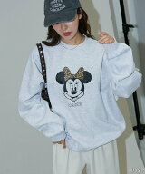 【SALE／20%OFF】PUBLUX 別注 MINNIE MOUSE GRAPHIC SWEAT /ディズニー ミニーマウス プリント裏起毛スウ…