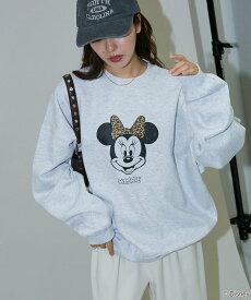 【SALE／10%OFF】PUBLUX 別注 MINNIE MOUSE GRAPHIC SWEAT /ディズニー ミニーマウス プリント裏起毛スウェット 25AW フリークスストア トップス スウェット・トレーナー ブルー イエロー【送料無料】