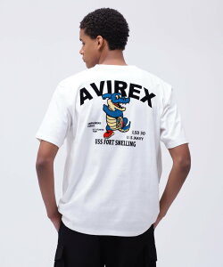 AVIREX �sWEB&DEPOT����tUSS FORT SNELLING T-SHIRT �A���B���b�N�X �g�b�v�X �J�b�g�\�[�ET�V���c �O���[�� �u���[ �z���C�g �u���b�N �s���N�y���������z