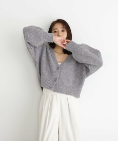 【SALE／50%OFF】NATURAL BEAUTY BASIC ラメブークレカーディガン 24SS ナチュラルビューティベーシック トップス カーディガン グレー ホワイト ブルー【送料無料】