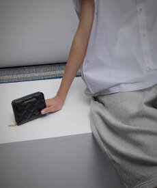CHARLES & KEITH Alva アルヴァ キルトウォレット チャールズアンドキース 財布・ポーチ・ケース コインケース・小銭入れ・札入れ ブラック【送料無料】