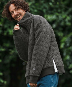 1minute 1second mlt5291-quilted half-zip pullover with heart patch �n�[�t�W�b�v�v���I�[�o�[ �J���r�I �g�b�v�X �J�b�g�\�[�ET�V���c �O���[ �u���b�N�y���������z