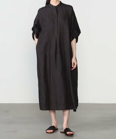 Bshop TICCA ｜＜別注＞リネン ツイストスリーブワンピース WOMEN ビショップ ワンピース・ドレス ワンピース ネイビー ブラウン【送料無料】