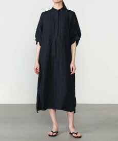 Bshop TICCA ｜＜別注＞リネン ツイストスリーブワンピース WOMEN ビショップ ワンピース・ドレス ワンピース ネイビー ブラウン【送料無料】