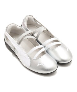 PUMA PUMA SPEEDCAT BALLET METALLIC WNS PUMA SILVER-PUMA WHITE �A�g���X �V���[�Y�E�C �X�j�[�J�[ �V���o�[�y���������z