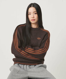 BEAUTY&YOUTH UNITED ARROWS ＜adidas Originals＞スリーストライプス フラッフィー ニットプルオーバー ビューティー＆ユース　ユナイテッドアローズ トップス ニット グレー ブラウン【送料無料】