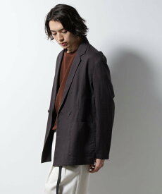 【SALE／40%OFF】NANO universe 「BELGIUM LINEN FABRICS」リネンコットンダブルジャケット(セットアップ可) ナノユニバース ジャケット・アウター その他のジャケット・アウター ベージュ ブラック【送料無料】