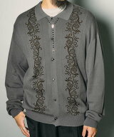 Subciety Knit polo cardigan サブサエティ トップス カーディガン グレー ブラック【送料無料】