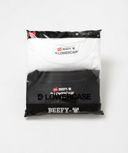 URBAN RESEARCH BUYERS SELECT HANES×LOWERCASE LOWERCASE 2P BEEFY-T SS ���[�A�[���r�[�G�X �g�b�v�X �J�b�g�\�[�ET�V���c �l�C�r�[ �z���C�g �u���b�N �O���[�y���������z