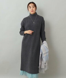 【SALE／60%OFF】UNTITLED ワイドリブ ニットワンピース アンタイトル ワンピース・ドレス その他のワンピース・ドレス グレー【送料無料】